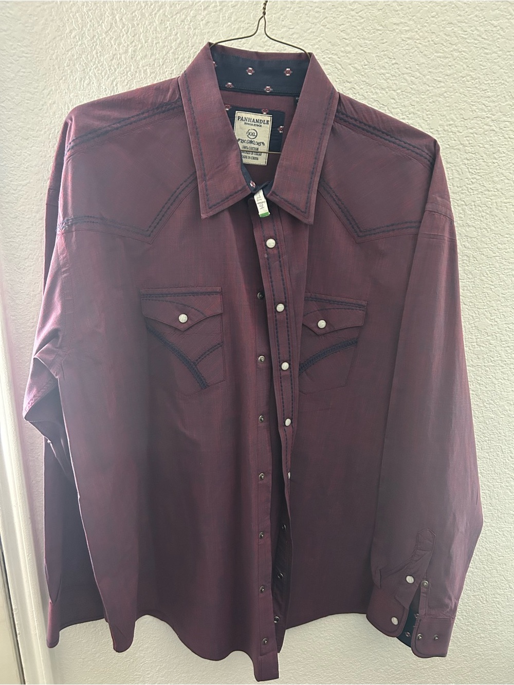 Panhandle Slim Men's Burgundy Western Snap Shirt